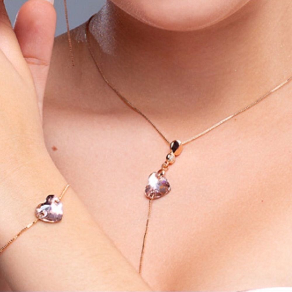 Necklace Vintage Swarovski Crystalrose Goldplated